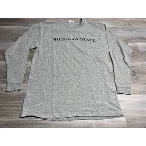 Vintage Michigan State Spartans Shirt Size L Steve & Barrys Gray Tee Long Sleeve